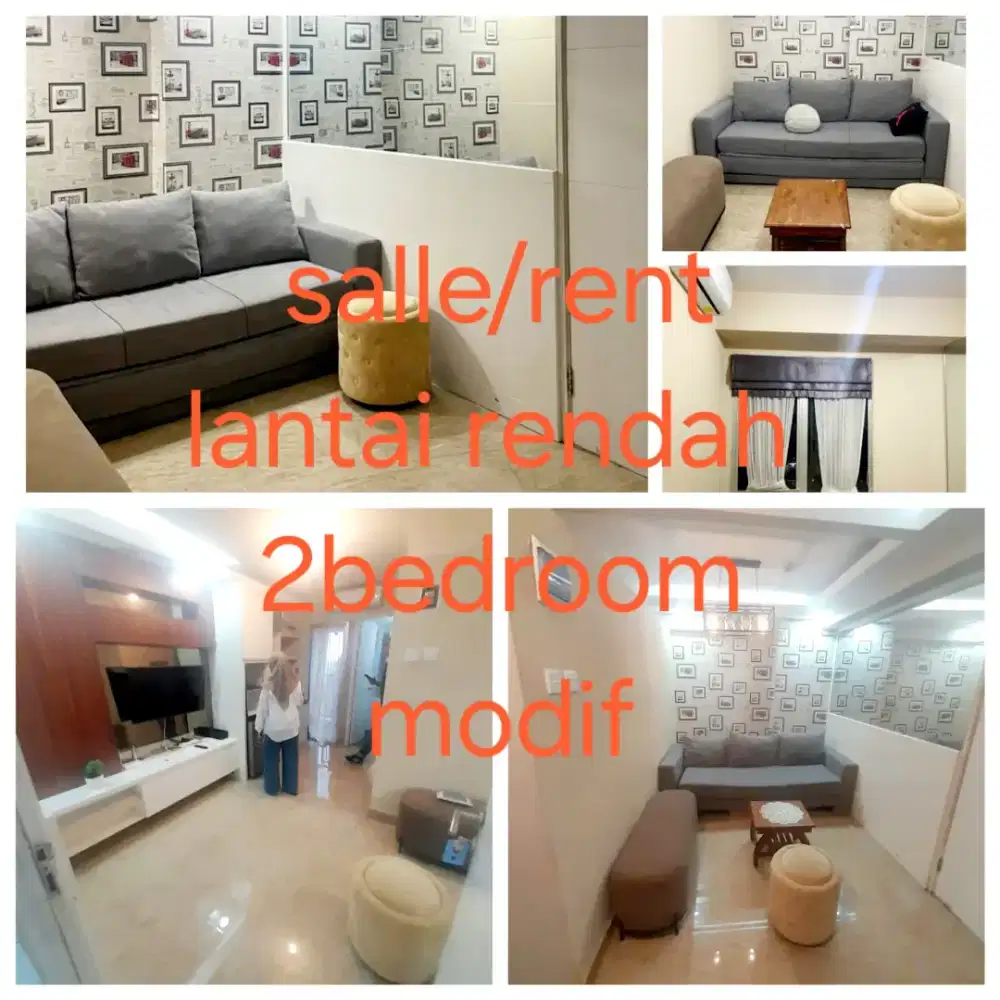 Di jual/sewakan 2bedroom full modif 1bedroom apartemen Bassura City