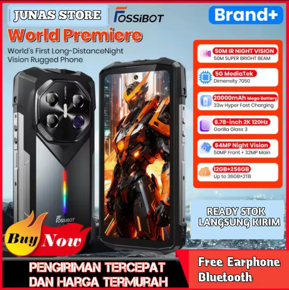 Fossibot f113 12/256gb 5G nfc 20,000mah tahan air