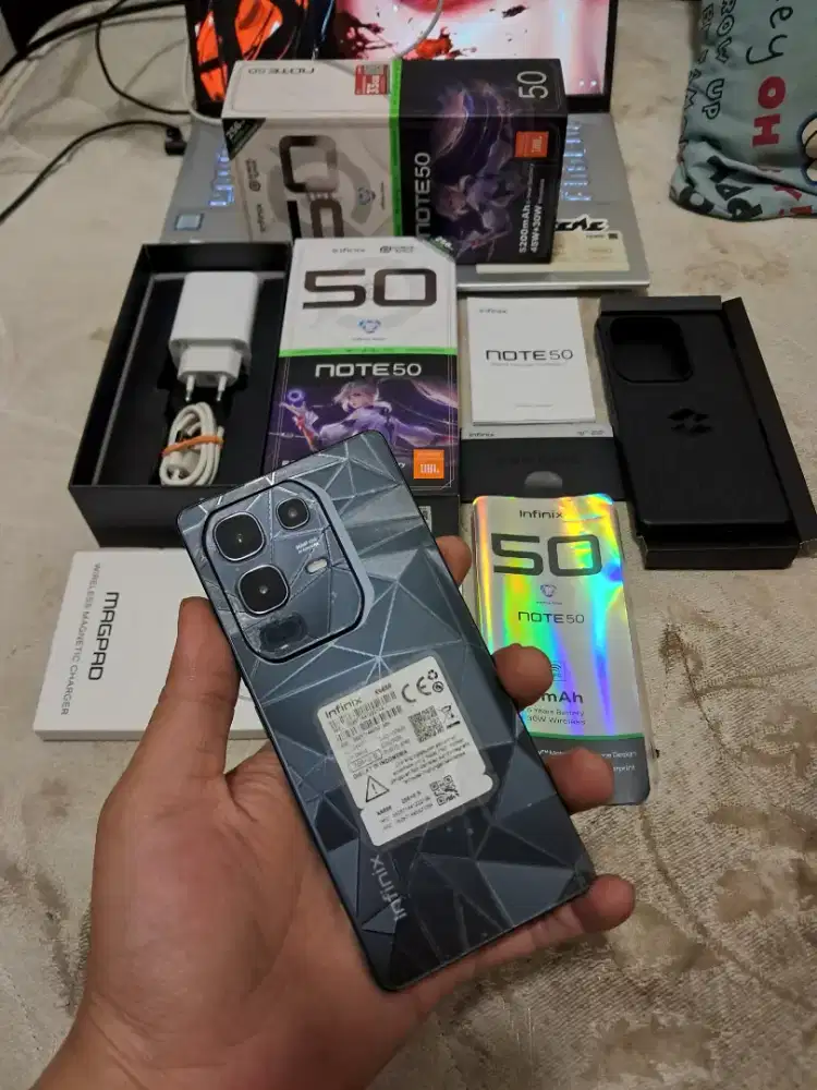 Infinix note 50 8/256 fulset like new net saja garansi ON