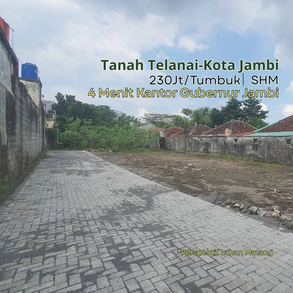 3 Menit Kantor Gubernur Jambi, Dijual Tanah Telanaipura, Harga 230 Jt
