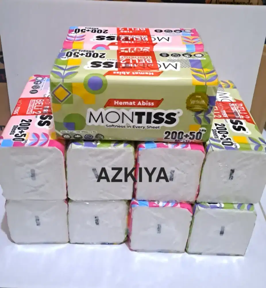 Tisu montiss 250 sheets 2 ply paket 10 pack