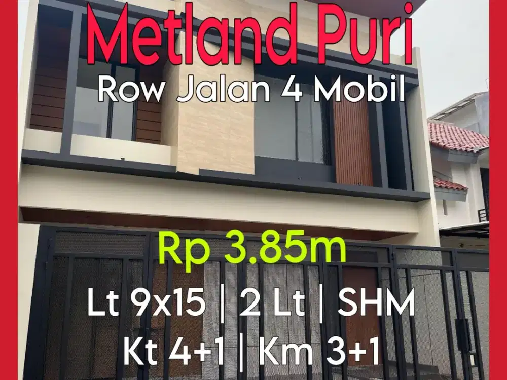 Wilson Rumah baru 2 lantai uk 9x15 di metland puri