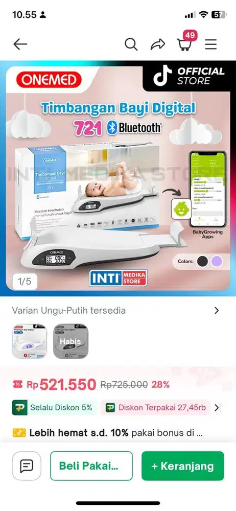 Timbangan bayi digital