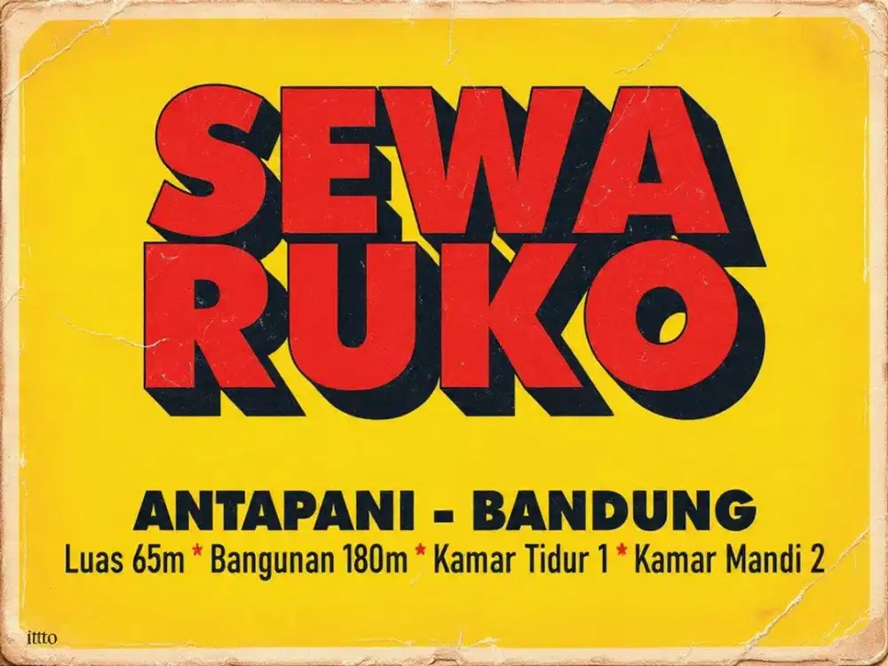 SEWA RUKO MURAH DI , ANTAPANI, TERUSAN JAKARTA, ARCAMANIK, BANDUNG TIMUR,