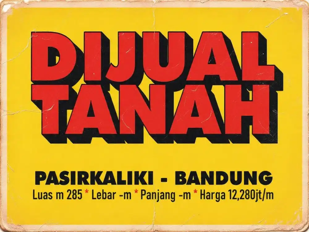 JUAL TANAH MURAH, DI PASIRKALIKI, KEBON KAWUNG, PAJAJARAN, CICENDO, BANDUNG