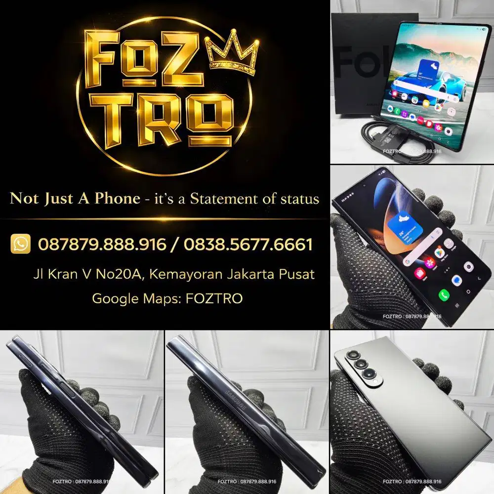 Samsung Galaxy Z Fold 4 12/256GB Black Fullset Resmi SEIN
