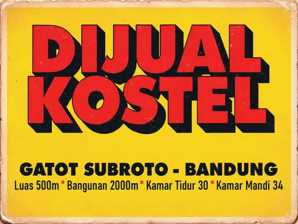 JUAL KOSTEL MURAH DI, GATOT SUBROTO, TURANGGA, BURANGRANG, BUAH BATU,