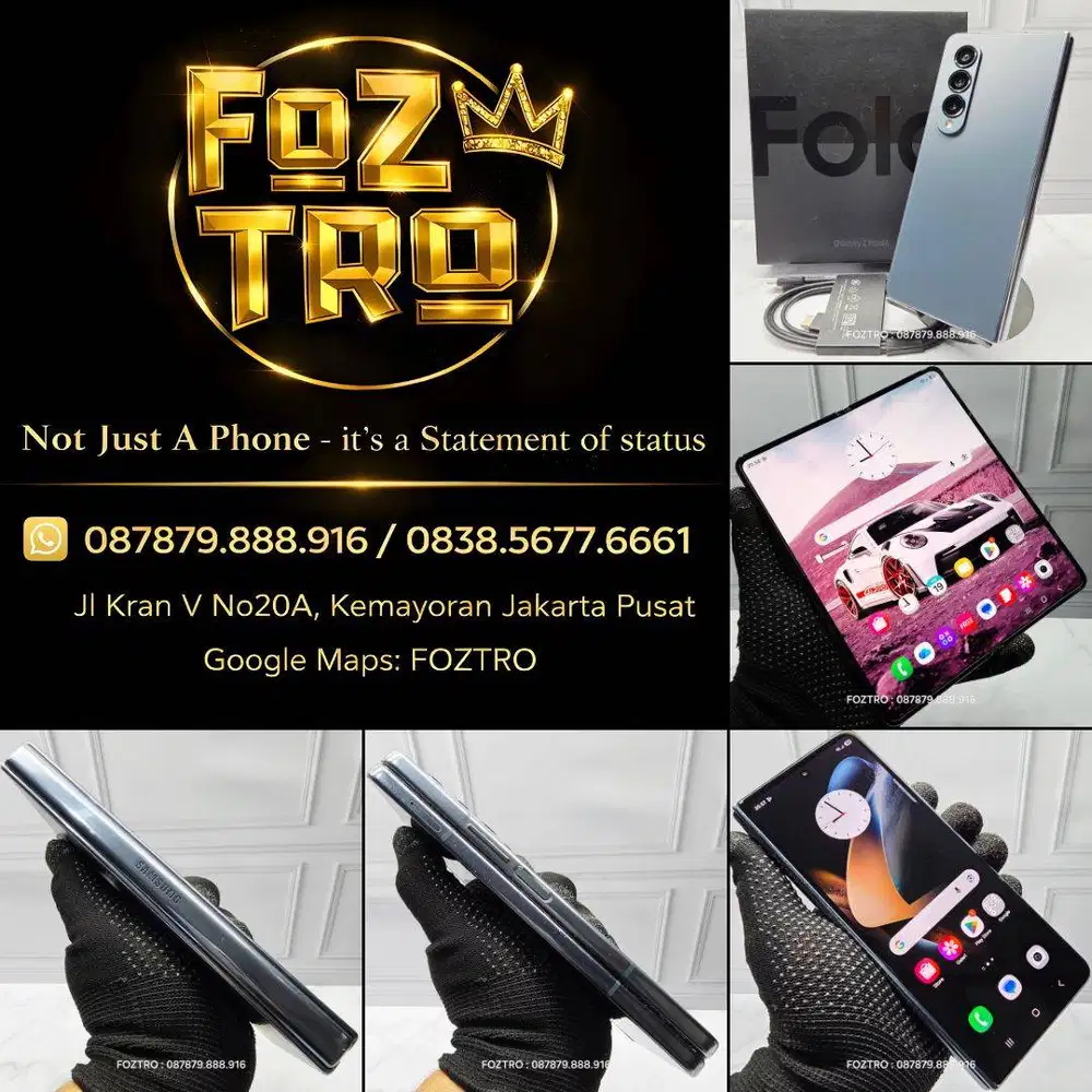 Samsung Galaxy Z Fold 4 12/256GB Greygreen Fullset Resmi SEIN No Minus