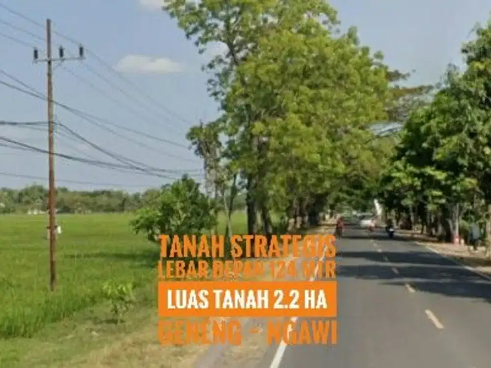 [AD] Tanah LD 124 mtr, NOL Jalan Raya Propinsi Madiun-NGAWI, Lokasi Prospektif