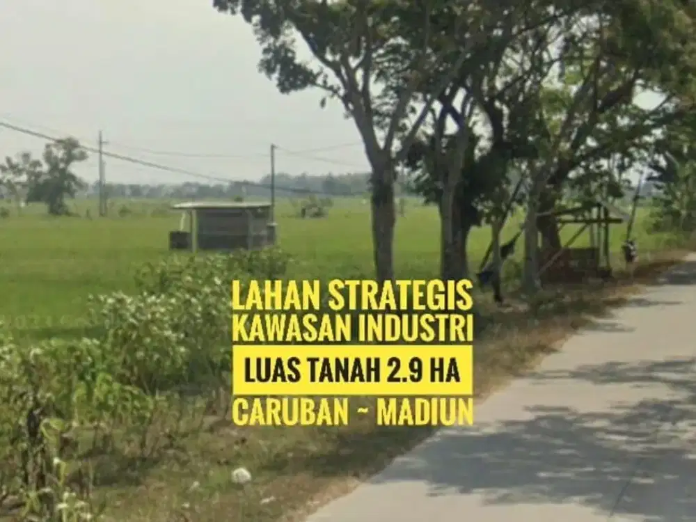 (Bb) Tanah KIP (Kawasan Peruntukan Industri) Caruban MADIUN, Cantik