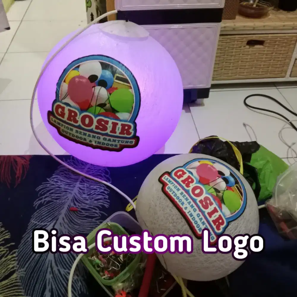 Lampion benang gantung outdoor dan indoor BISA CUSTOM LOGO