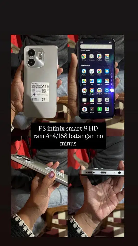 For sale infinix smart 9 HD ram 4+4/64gb