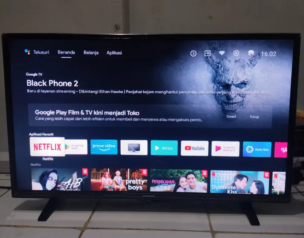Jual tv coocaa 32inch udah android di atas smart