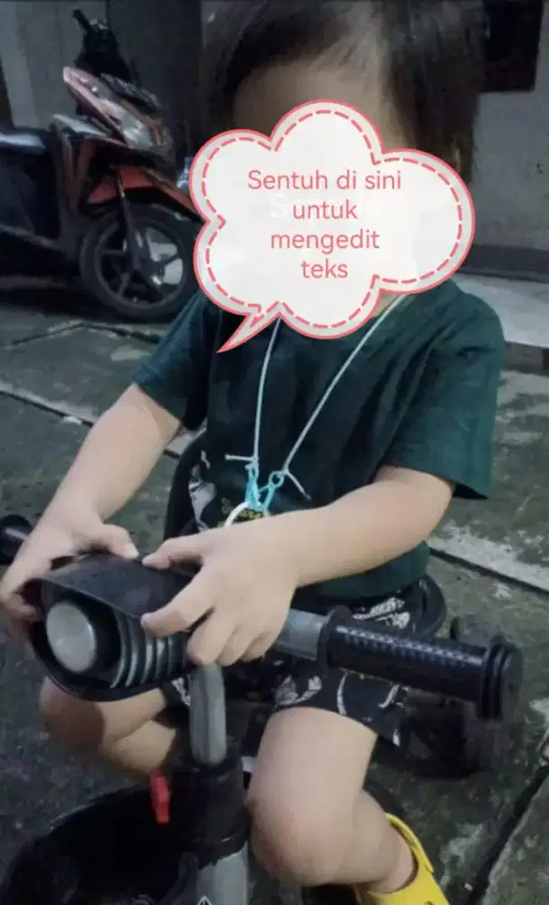 Sepeda anak roda tiga gagang dorong