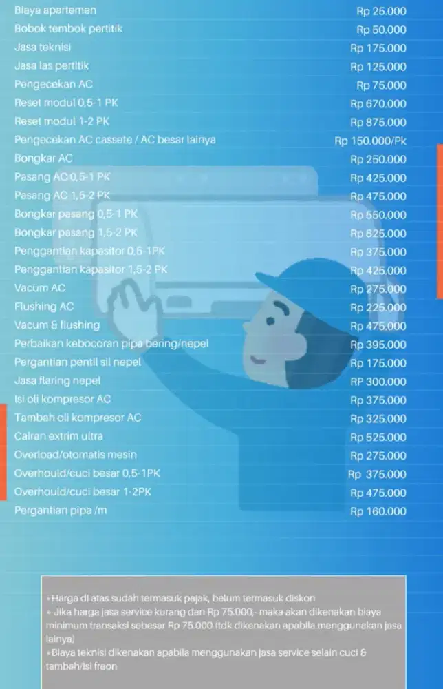 Jasa servis dan pemasangan