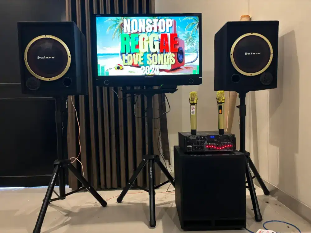 PAKET KARAOKE KUMPLIT 1 SET TV 32 IN ANDROID,BLUETOOTH,TINGGAL NYANYI