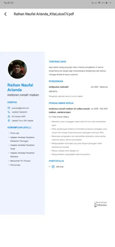 Nyari pekerjaan rumah makan,cafe, warkop,pecel lele