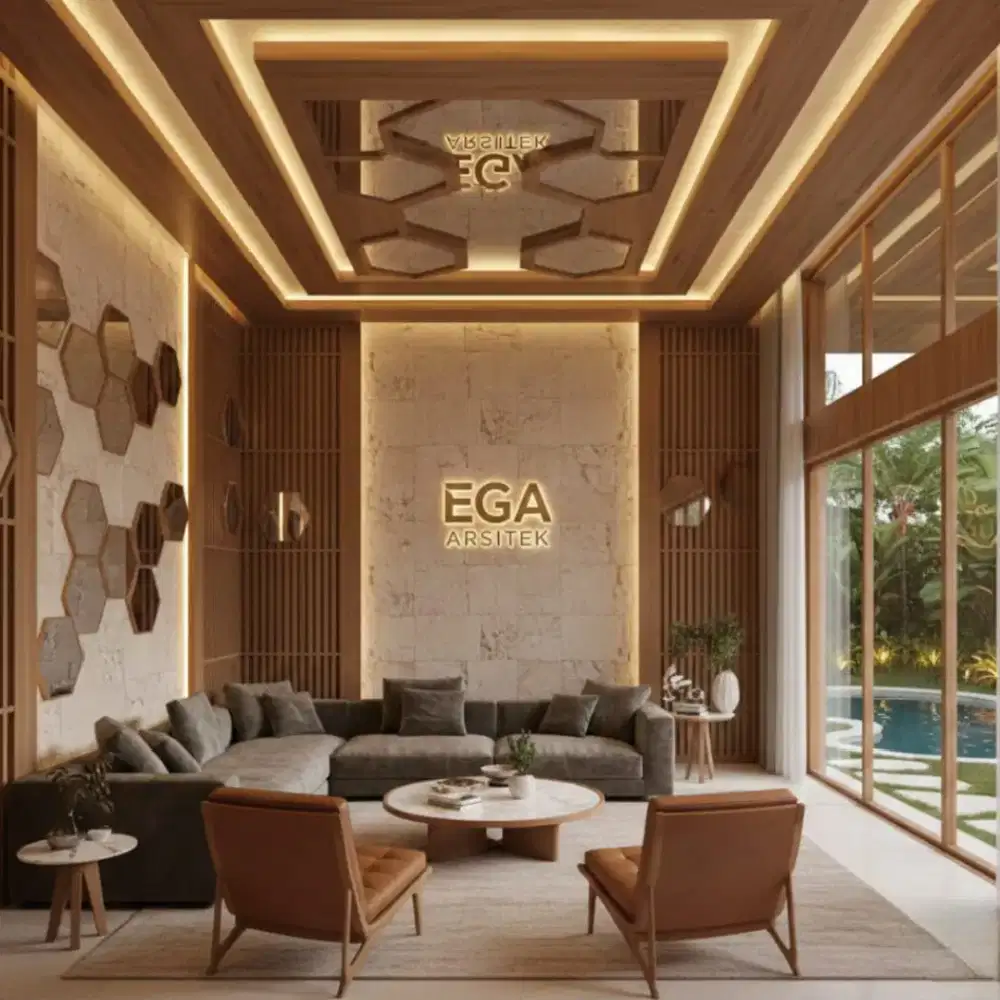 Backdrop tv interior jasa arsitek Banjarmasin