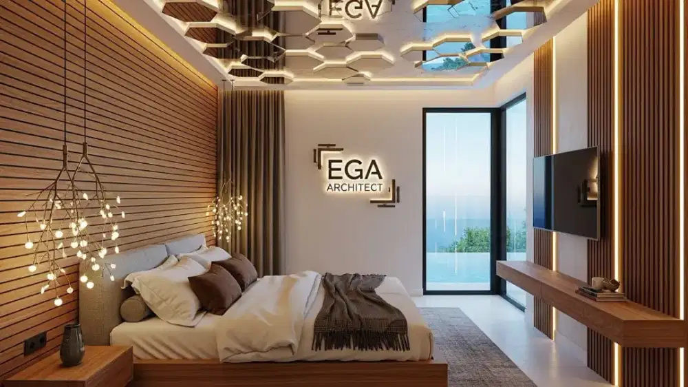 Backdrop tv interior jasa arsitek Dinoyo