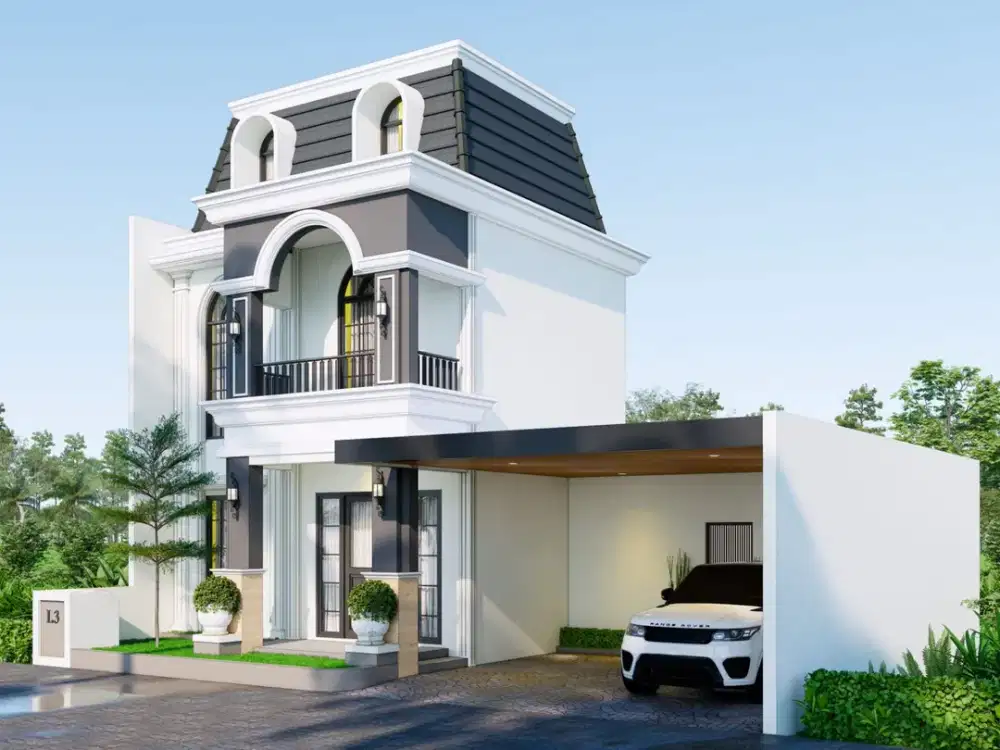 RUMAH MEWAH 3 LANTAI BERGAYA AMERICAN CLASSIC DI JOGJA