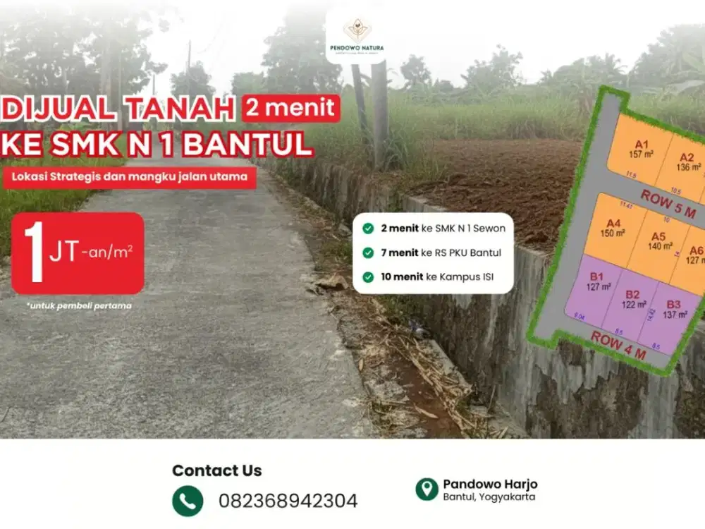 Tanah Kavling Murah di Pendowoharjo Bebas Banjir