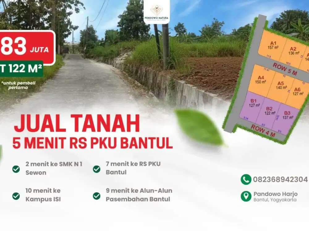 Tanah Akses Mudah di Bantul Harga Per Meter Termurah