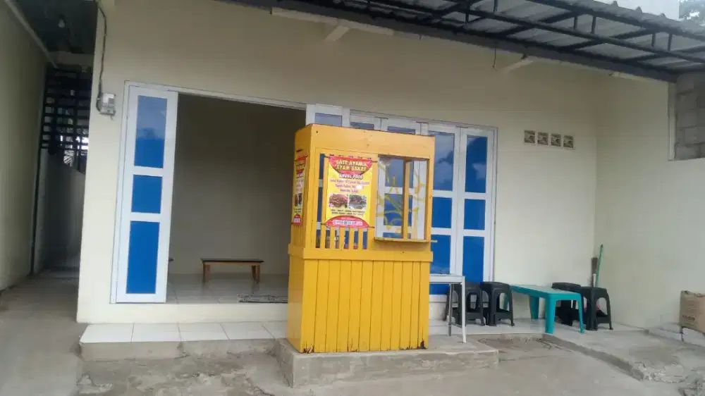 Gerobak, banner kayu, panggangan sate