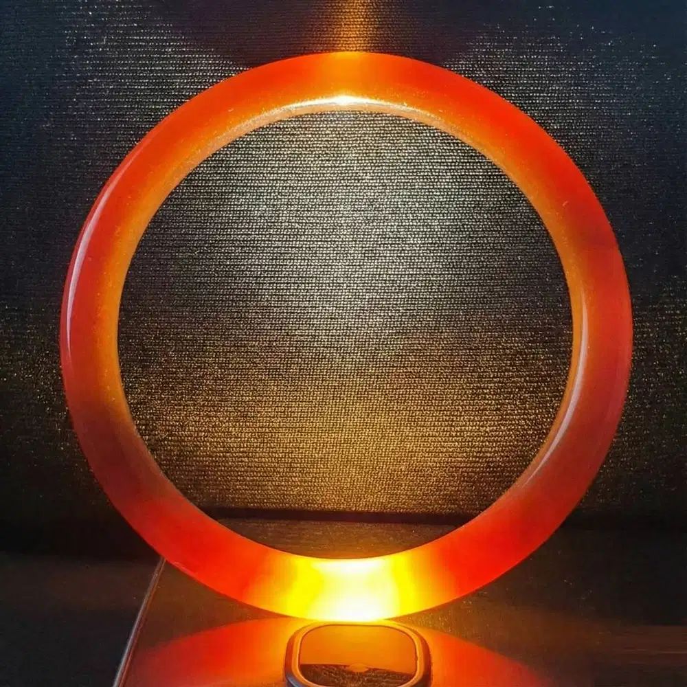 (New) Gelang Batu Giok Hijau / Merah Green Red Jade Bracelet Size 60mm