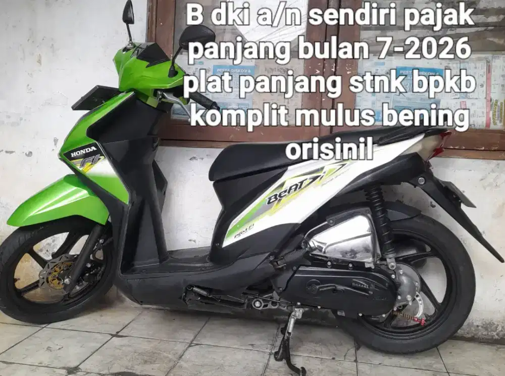 Honda beat F1 2013 cw asli hijau putih B dki a/n sendiri pajk panjang