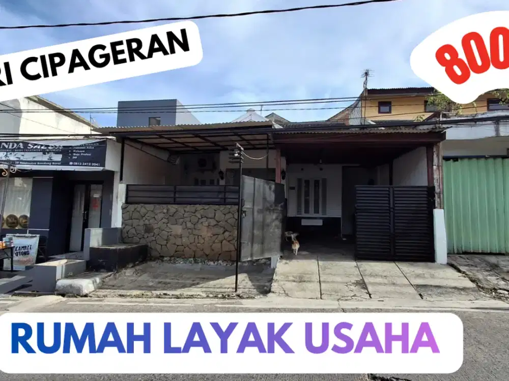 rumah di jalan utama komplek puri cipageran indah 2 bisa kpr