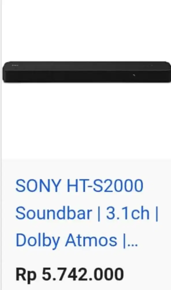 Sony Home Theater Speaker Ht S2000 Soundbar Dolby Atmos Murah