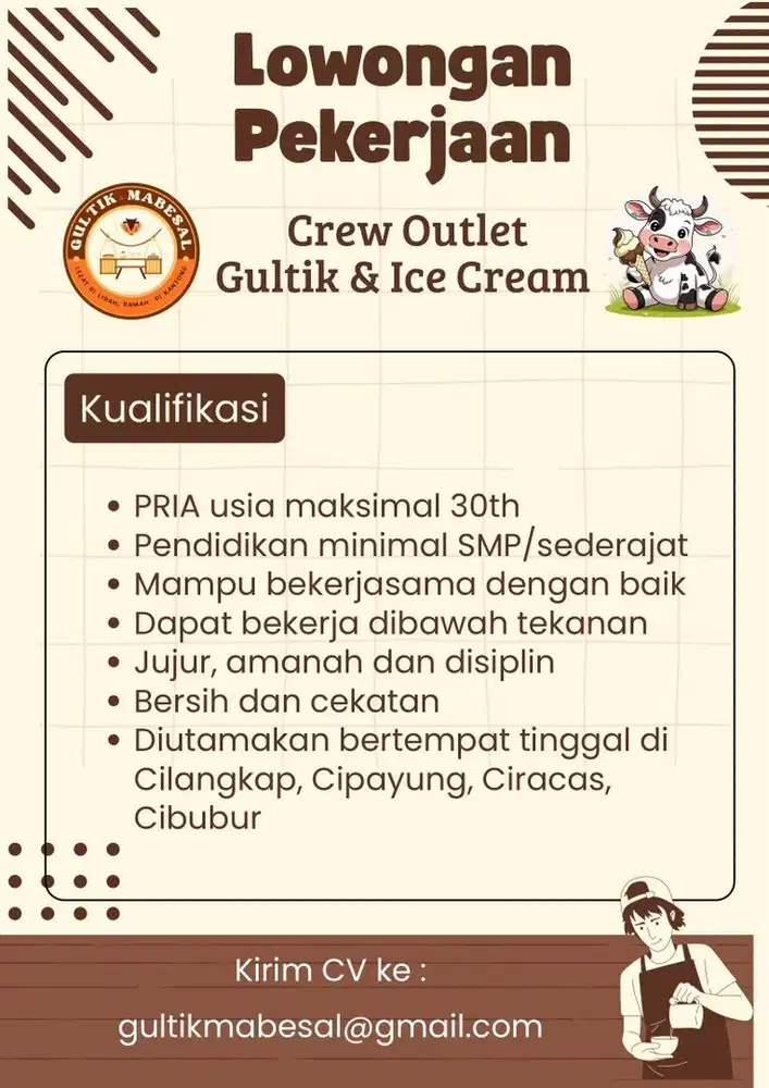 Crew outlet gultik dan Ice cream