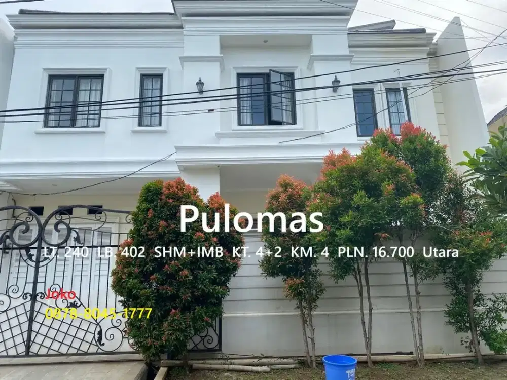 Rumah Mewah 2 lt dalam Komplek dekat Pacuan Kuda Pulomas, Kayu Putih, Jakarta Timur
