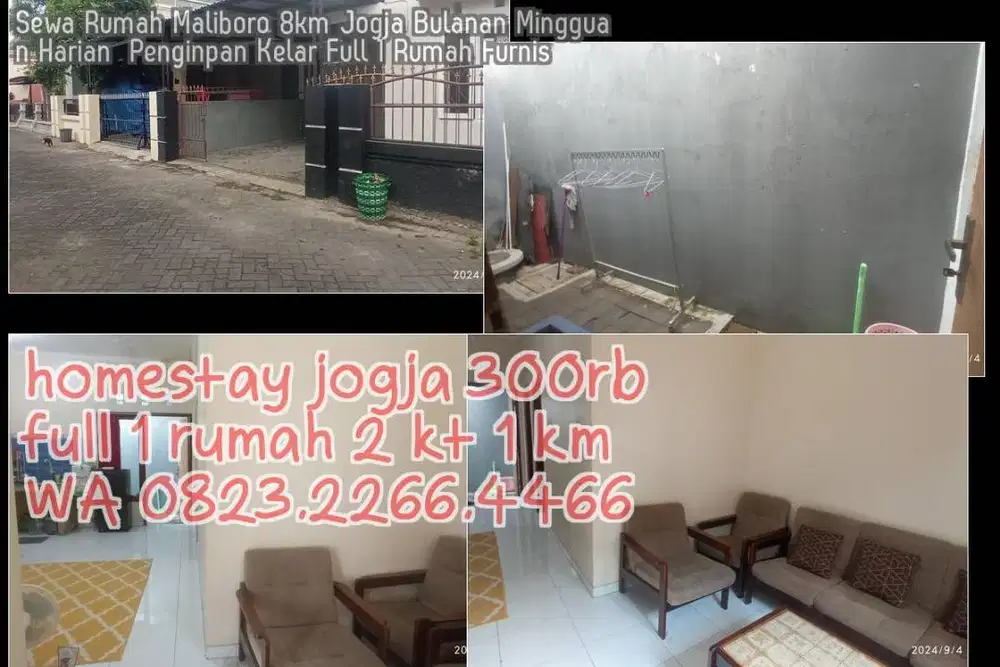 Sewa Rumah Maliboro 8km Jogja Bulanan Mingguan Harian  Penginpan Kelar
