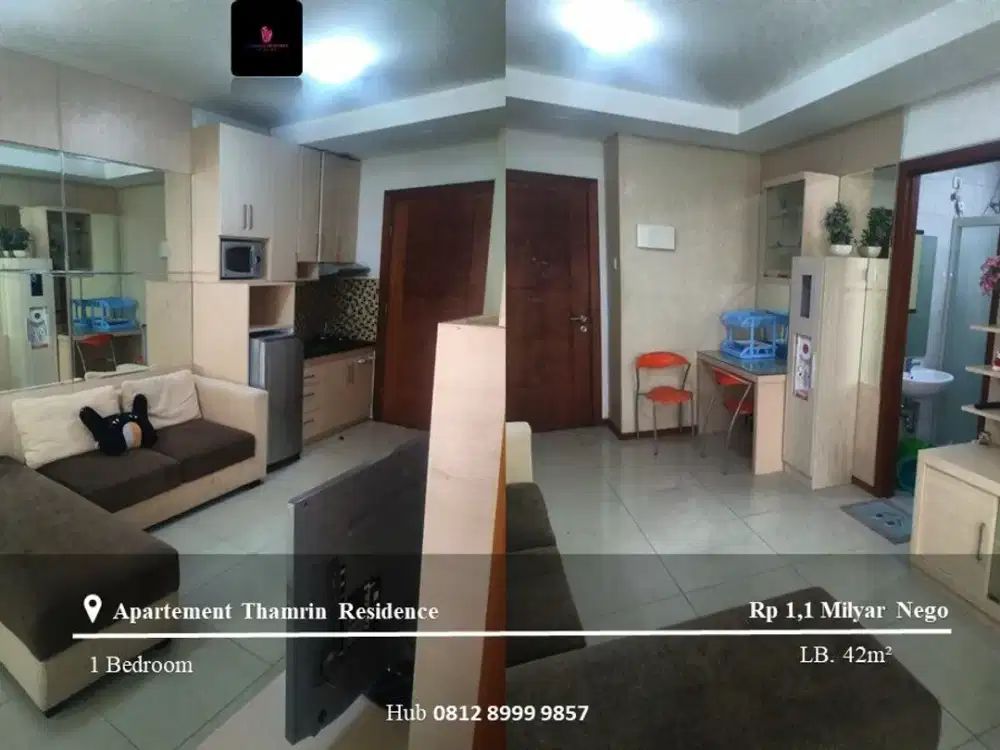Dijual Apartement Thamrin Residence High Floor 1BR Furnished