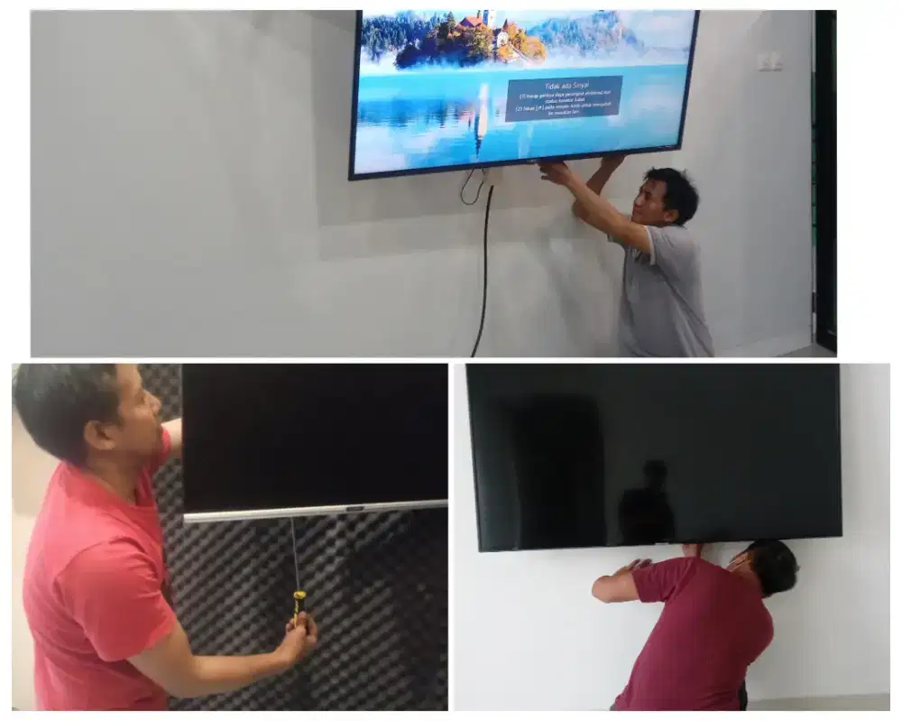 Pasangkan bracket dan Braket plus pasang terima rapih breket led tv