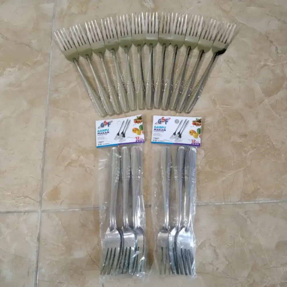 Garpu Makan Polos Stainless 1 Lusin GSF G-313