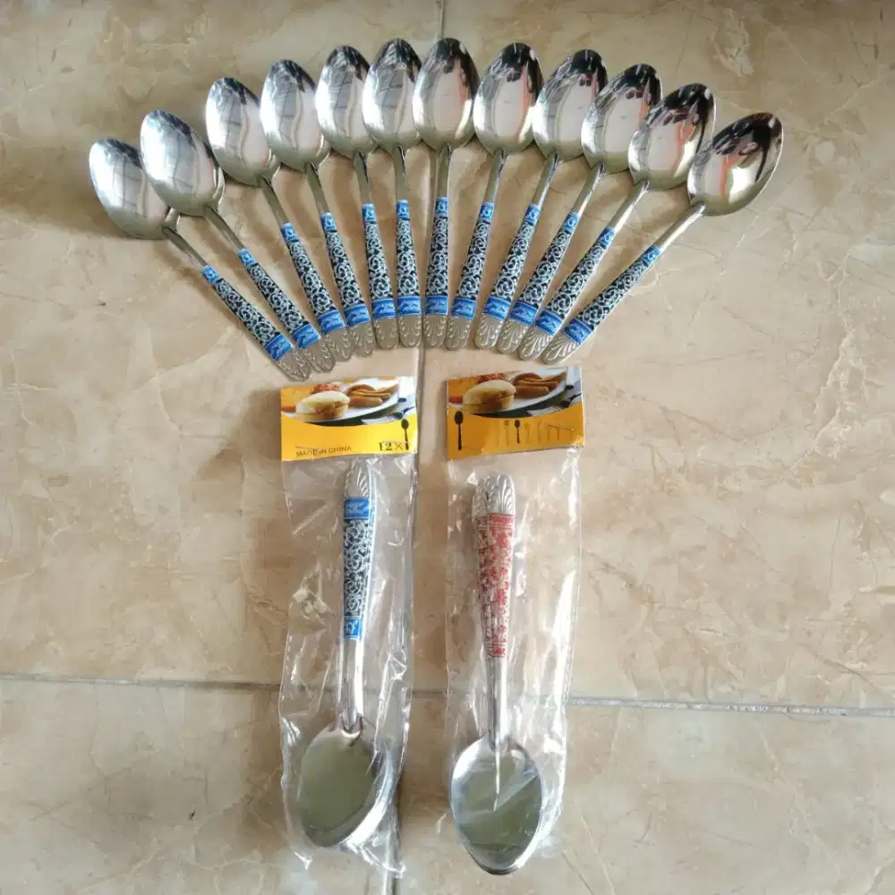Sendok Makan Motif Batik Stainless 1 Lusin