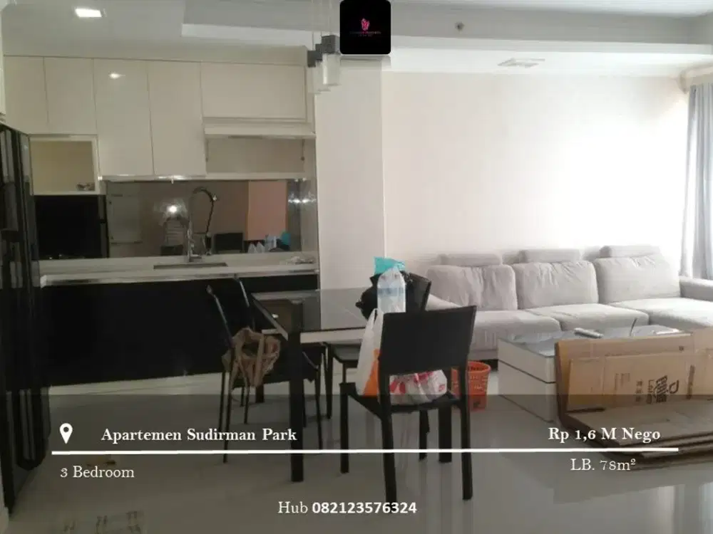 Dijual Apartement Sudirman Park High Floor 3BR Fully Furnished