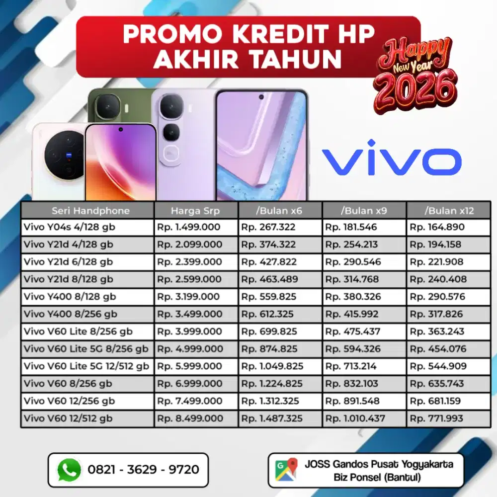 KREDIT TANPA RIBET Vivo Y21d 4/128gb 6/128gb 8/128gb