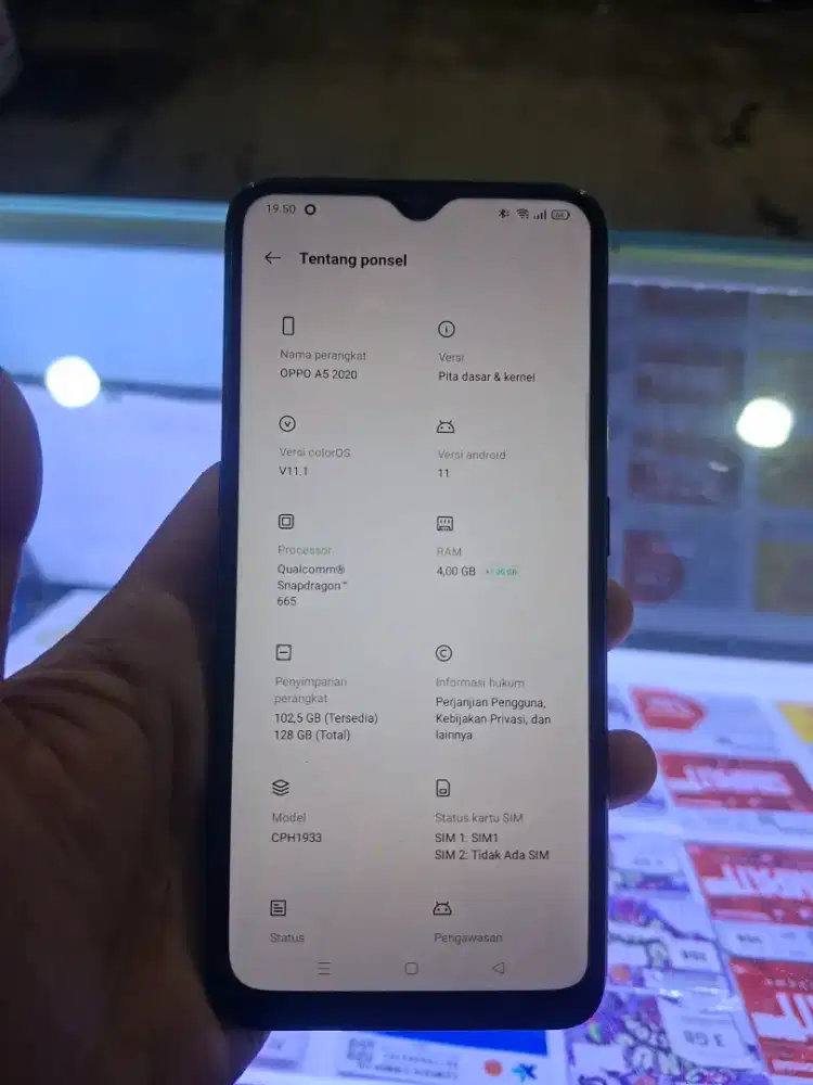 Oppo A5 2020 Ram 4 + 1 Memori 128gb