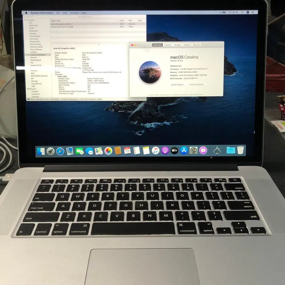 Macbook Pro 15 2.4Ghz Intel i7 8GB SSD 256GB