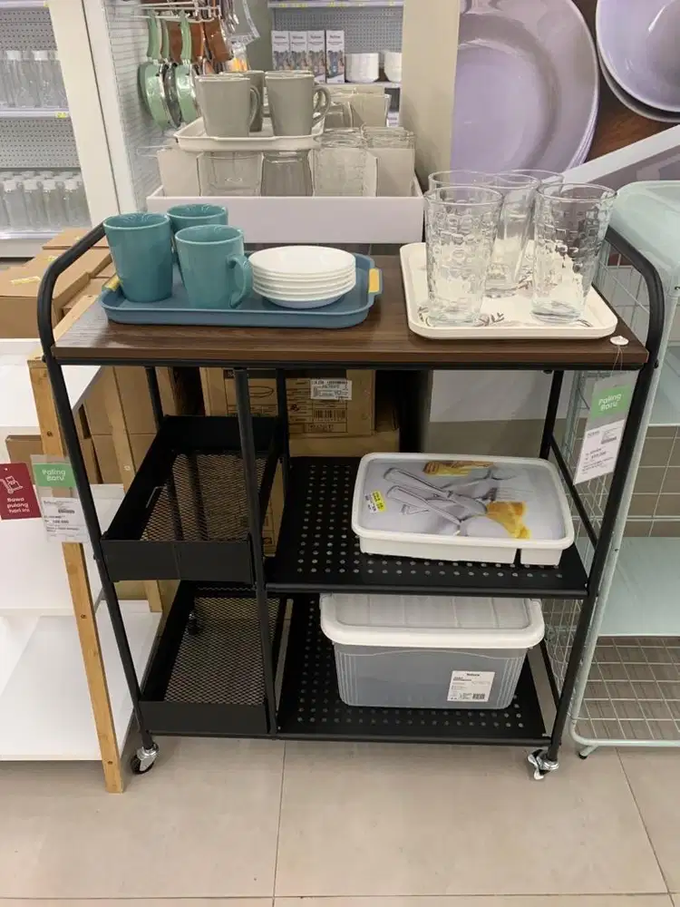 NILO KITCHEN TROLLEY BLACK WALNUT