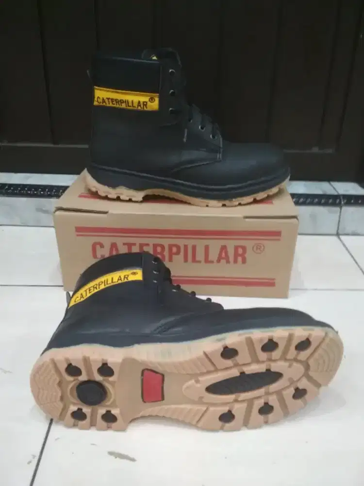 Sepatu safety kulit asli