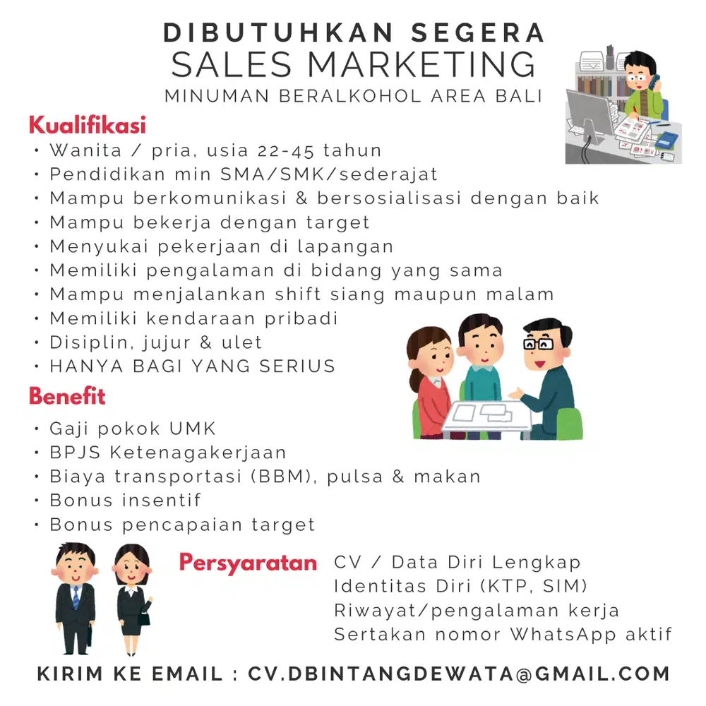 Dibutuhkan Sales Marketing