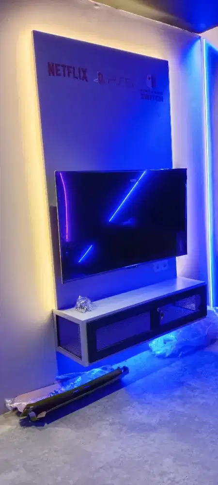 Pasang bracket tv led lcd plat tebal