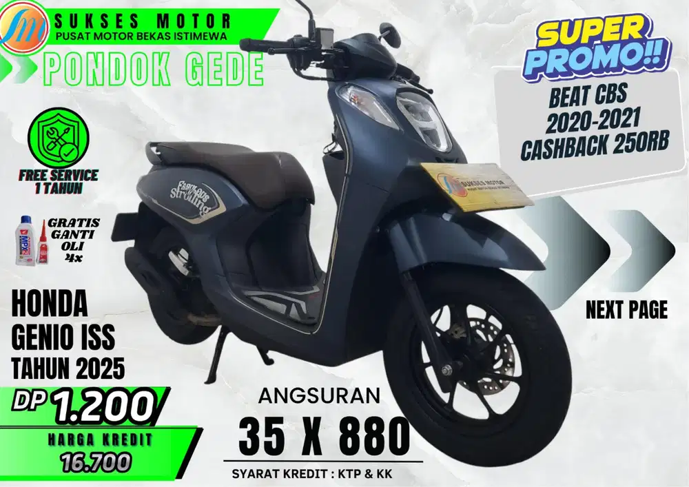 HONDA GENIO ISS TH 2025 DP ACC PROSES KREDIT MUDAH CEPAT
