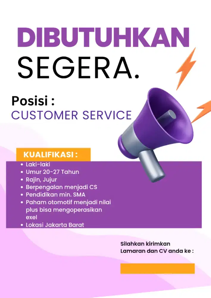 Di Butuhkan Customer service