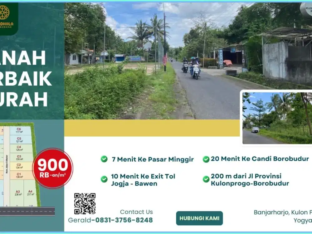 Jual Tanah Kavling Yogyakarta Murah Strategis Dekat Exit Tol Jogja Bawen