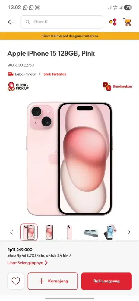 iPhone 15 128gb Promo Cicilan 0%